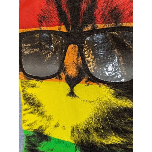 Funny Cat T-Shirt With Sunglasses & Rainbow Print By Well Worn - Picture 2 of 6